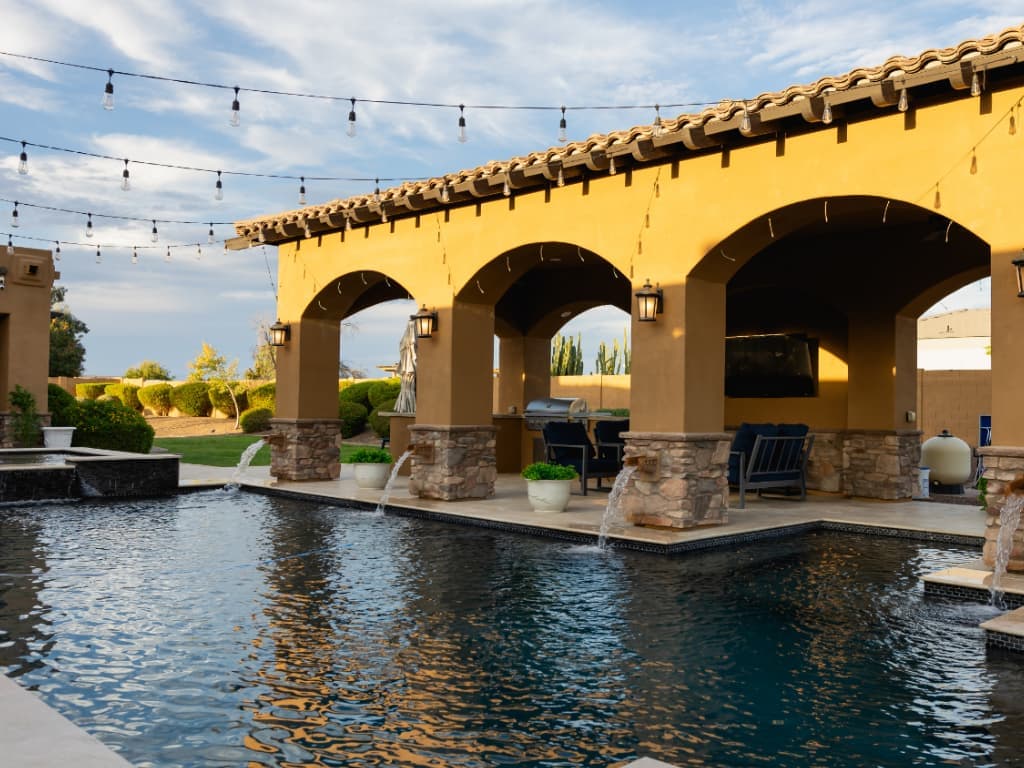 Pool and outdoor wellness area at Desert Recovery Centers